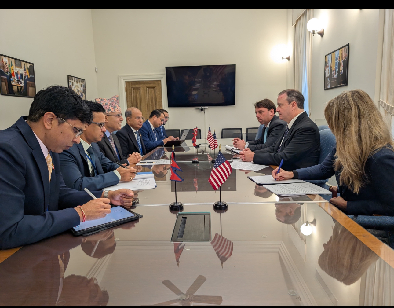 Finance Minister Khanal busy holding meetings with WB, IMF and US trade officials