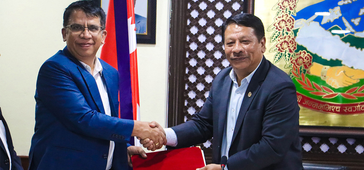 Deputy PM Singh and Urban Development Secy Sigdel sign performance agreement