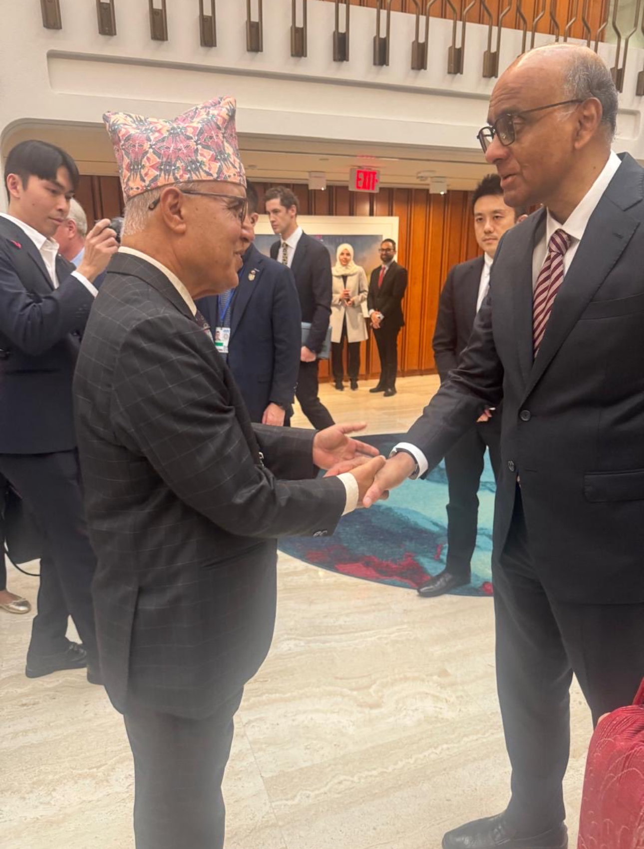 Finance Minister Khanal meets with Singaporean Presiden...
