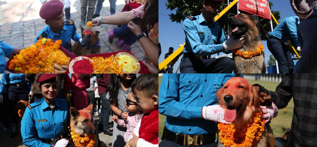 Nepal Police celebrate Kukur Tihar (Photo Feature)